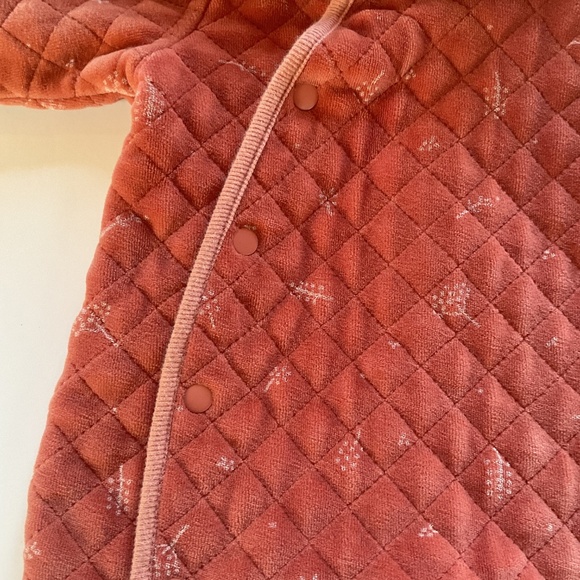 Baby Nordstrom Fur Lined Hooded Bunting Snowsuit Newborn NB Pink Desert Dottie - Picture 3 of 11